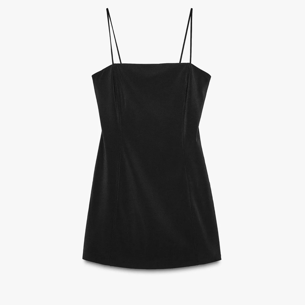 Zara Black Mini Dress with Spaghetti Straps